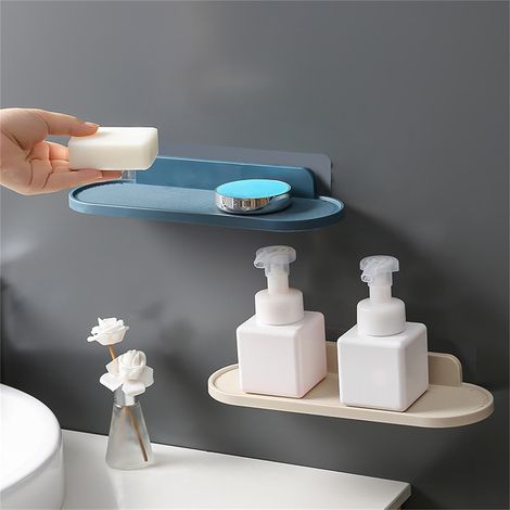 Étagère Murale Autoadhésive - ABS Étanche - Charge Maximale 5 kg - Pour Salle De Bain Cuisine Bureau - 29 x 10 x 3,8 cm - 1 Pièce (1/5)