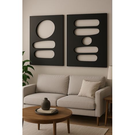 Decorazione murale in MDF Painting Nero (1/2)