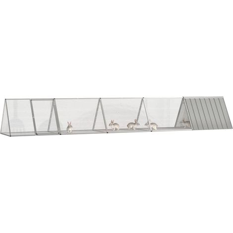 Maison Exclusive - Gabbia per Conigli grigio 504,5x80,5x71 cm Acciaio Zincato