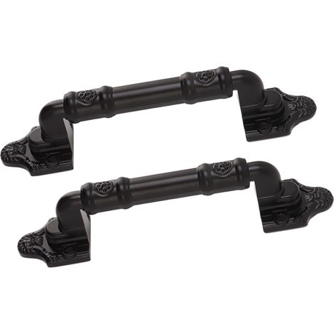2 Poignées de Porte Robustes, Surface Lisse Noire, Levier Flexible pour Porte de Magasin Coulissante (1/5)