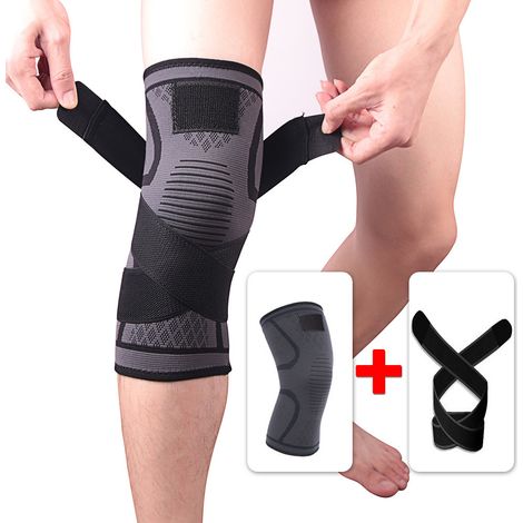 Genouillere De Compression - Sangle Ajustable - Pour Activites Sportives Et Soulagement Des Douleurs Du Genou - Par Paquet De 1 (1/5)