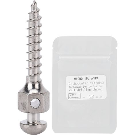 Vis d'ancrage orthodontique auto-perceuse en acier inoxydable 1.4x8mm pour implants micro-dentaires (1/5)