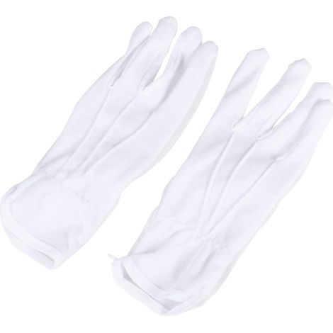 Paar weiße Baumwollhandschuhe rutschfest Dehnbar