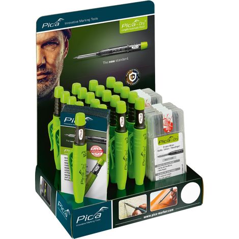 Pica-dry 3030 Präsentationsständer Inhalt: 20 professionelle Marker + 10 Ersatzbleche aus Blei 4030