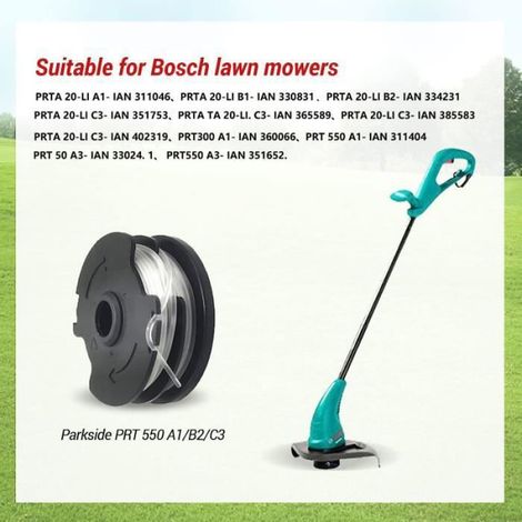Bobine de fil nylon - Parkside - PRTA 20-Li C3 - 2 pièces - 8,3 m - 1,6 mm de diamètre (1/4)
