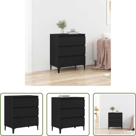 vidaXL Schwarz Eichen-Optik - Sideboard Schwarz Eichen-Optik 60 x 35 x 70 cm Holzwerkstoff (1/5)