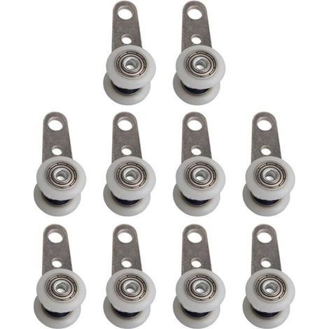 roulettes pivotantes, Lot de 10, 45 x 19 mm, avec Deux roulettes en Plastique, pour Armoire, fenêtre, Portes coulissantes (1/5)
