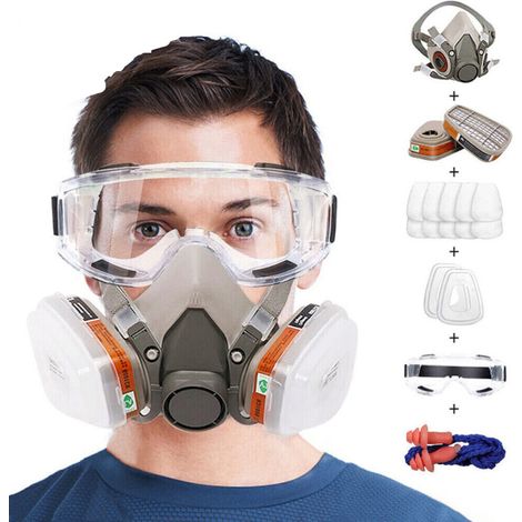 Masque intégral 17 en 1 6200 Masque à gaz Masque respiratoire Filtre anti-brume Produits chimiques (1/5)