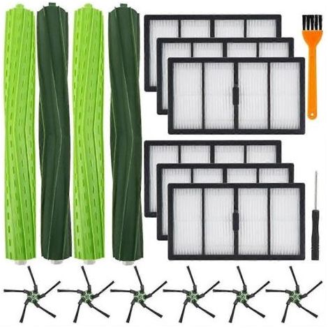 Brosse à rouleau en caoutchouc pour aspirateurs de la série S (S9 (9150), S9+ et S9 Plus (9550)) : filtre HEPA et brosse latérale (1/5)
