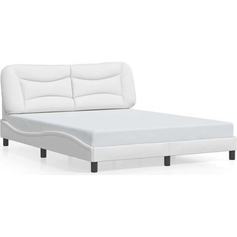 Lit double,Lit adulte,Cadre de lit sans matelas Hvar blanc 160x200 cm similicuir CFW9290236 (1/5)