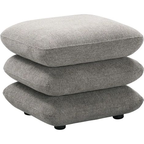 Pouf carré pivotant coussins empilés tissu chenille gris foncé – LOUELLA (1/5)