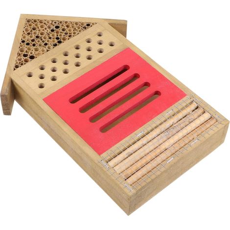 Maison à Insectes en Bois pour Jardin, Habitat Sûr, Facile à Observer, pour Abeilles et Coléoptères (1/5)