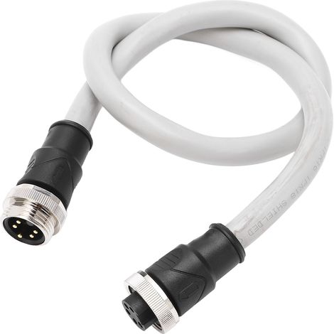 Câble principal de 0,5 m, filetage 7/8 po, connecteur mâle-femelle 5 broches, étanche, universel pour transport ferroviaire et routier. (1/5)