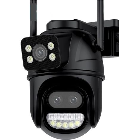 Caméra de sécurité à Domicile 9MP 5K HD IP caméra extérieure 8X Zoom Trois objectifs Double écrans PTZ caméra Suivi Automatique 6MP sécurité à Domicile CCTV Surveillance(9MP Add 32G Card) (1/5)