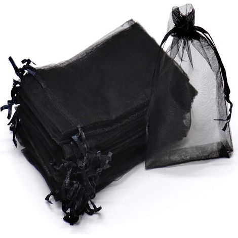 Noir émeraude Sac de Protection de Raisins, 100Pcs Sac de Protection de Grappes, 20 x 30 cm , Sachets de Protection pour Plantes, Sac en Organza avec Cordon de Serrage pour Fruits