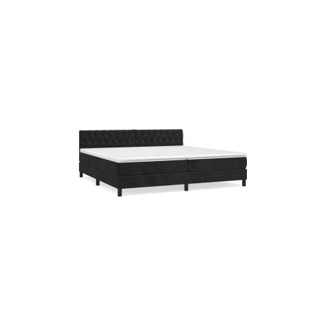 Sommier à lattes de lit et matelas Noir 200x200 Velours (1/5)
