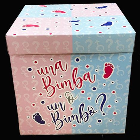 TRADE SHOP - Box Surprise Scatola Magica Bimbo Bimba 65x50x50cm Decorata Baby Shower Sorpresa Nascita - (1/2)