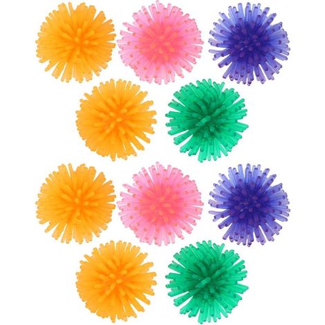 Cat Ball, 10pcs 3.5cm Cat Ball TPR Flower Ball Burr Cat Portable Colorful Foam Ball Cat Chase Catcher Play Toys Kitten Interactive Exerciser Balls (1/5)