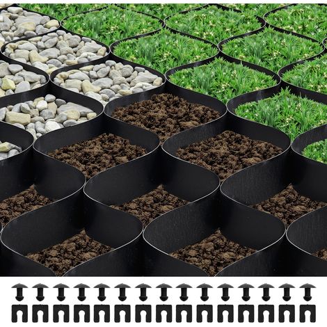 Stabilisateur de Gravier, 8,2x1,2 m, Grille de Stabilisation de Sol Géocellulaire, Profondeur 50 mm, Retenue de Gazon au Sol Stable, pour Allée, Patio, Jardin, Terrasse, Surfaces Planes, Pentes (1/5)