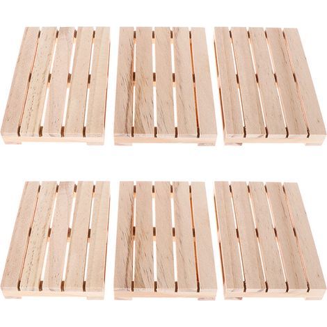 Mini-Untersetzer aus Holzpaletten – für heiße und kalte Getränke – Tischdekoration für Bars und Restaurants – 6er-Set (1/5)