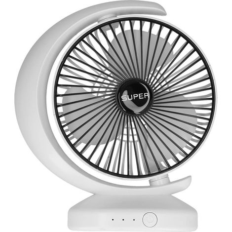Trade Shop - LEISE USB-TISCHVENTILATOR MIT KOPFROTATION UND 3-STUFEN-LUFTSTROM - (1/5)