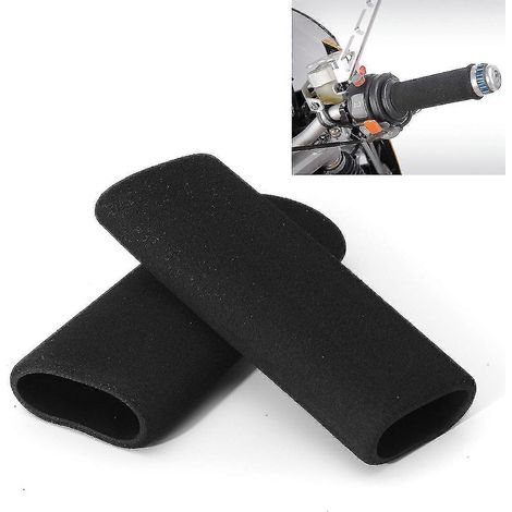 Lot de 2 poignées anti-vibrations pour moto. Diamètre intérieur : 31 mm (plage de compatibilité : 3,17-3,68 cm). Mousse confortable à enfiler. Compatible avec toutes les poignées. (1/5)