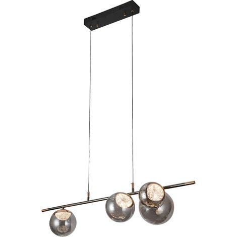 Lámpara de techo colgante alargada Pompeya 4l Negro 28w