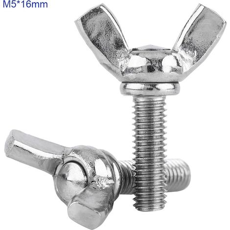 Lot de 5 vis à oreilles Mmgoqqt, acier 304, M5x16 mm