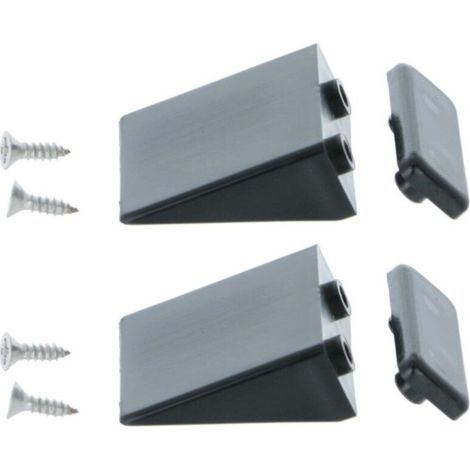 – Lot de 2 butées d'arrêt de volet roulant triangulaires 40mm – Contreplaque et vis inclus – Noir pour fixation sur lame finale (1/4)