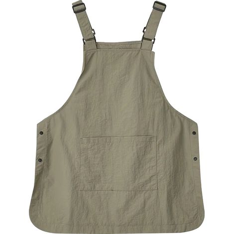 Delantal de trabajo, algodón resistente, diseño unisex, verde oliva. (1/2)