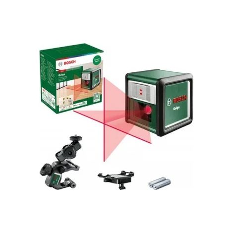 Bosch Hobby Quigo III Niveau à bulle laser multifonctionnel avec 2 lignes rouges