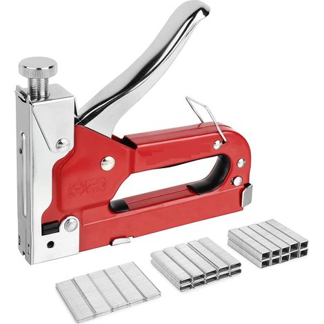 Grapadora de pared de madera multifunción MINKUROW 3 en 1 con 3000 grapas, grapadora de madera para decorar y grapadora Manual de bricolaje (1/5)