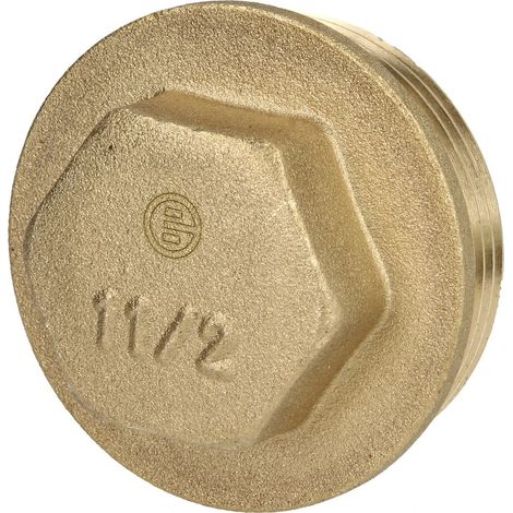 Bouchon 1 1/2’’ hexagonal laiton nu