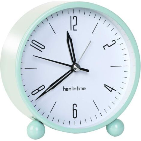 Morning Alarm Clock, Silent Non-Ticking Alarm Clock, Travel Alarm Clocks with Night Light for Boys and Girls, Bedroom, Office (White) (1/5)