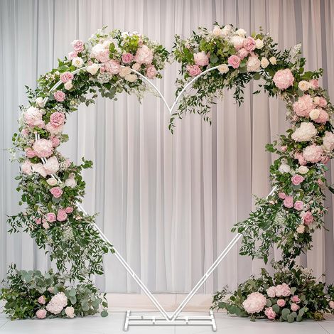 Arco Struttura per Matrimonio Palloncini Metallo Bianco Sfondo Allestimento Cerimonia a Forma di Cuore (1/5)