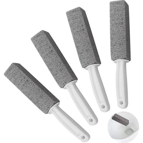 4 Pcs Brosse de Nettoyage Pierre Ponce, Pierre de Nettoyage en Pierre Ponce Avec Poignée Nettoyant (1/5)