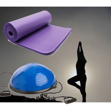 Tapis De Sol 185 cm Violet Et Ballon D'Équilibre Idéal Pour Yoga, Balance & Proprioception (1/5)