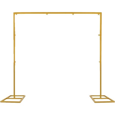 Support d'Arche de Mariage, Hauteur Réglable, Construction Métallique Robuste, Carré-3m, 2m/6.6ft-d (1/2)