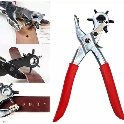 Rotationslocher-Set, Lederlocher-Set mit Clips für Gürtel, Uhrenarmbänder, Gurtbänder und Hundehalsbänder