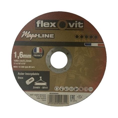 Meule à tronçonner MEGA-LINE ZA 46 V-BF41 INOX - plate - 125 x 1,6 mm - FLEXOVIT