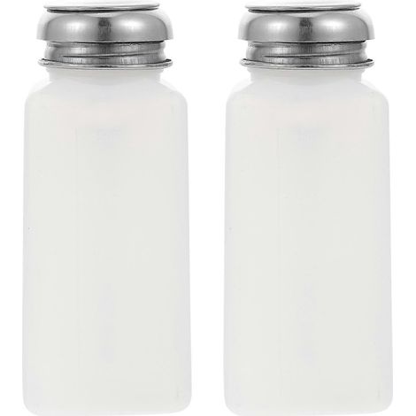Lot de 2 flacons distributeurs à pompe antistatiques de 250 ml pour le stockage d'alcool liquide (blanc)-5X5X13cm-White