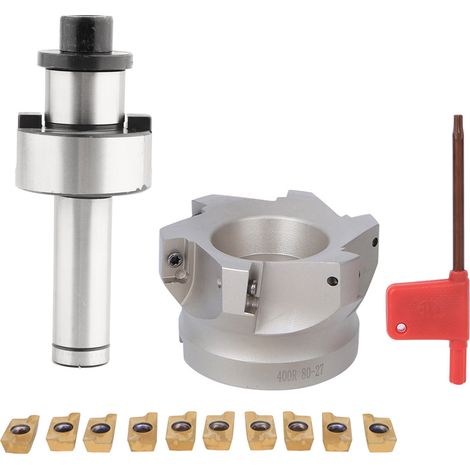 BAP400R-80-27-6 Porte-pince C20 FMB27 pour fraise à 6 dents APMT1604, lot de 10 plaquettes de fraisage (1/5)