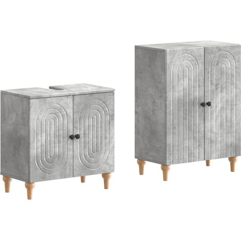 Maison Exclusive - Ensemble de 2 meubles de salle de bain ALKMAAR Gris béton (1/5)
