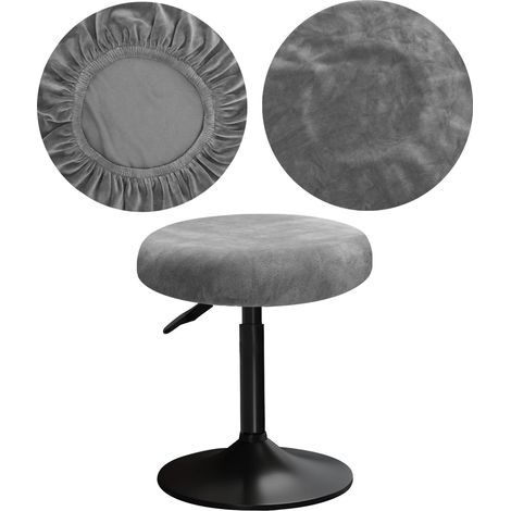 1 Housse De Tabouret Rond Tissu Velours Élastique Anti Poussière Pour Salon Cuisine Bureau (1/5)