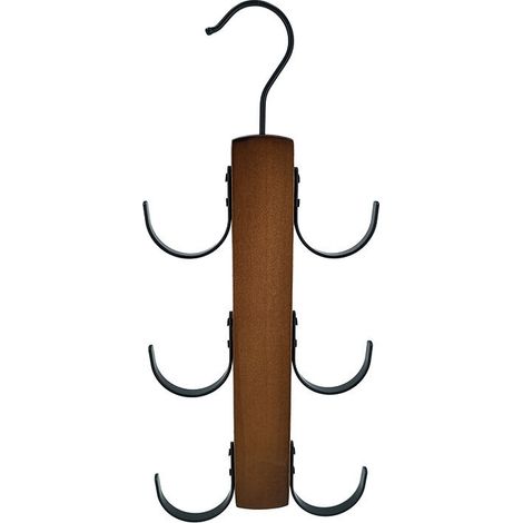 CSPARKV 1 PCS en Bois Cintre Sac À Main, Sac Suspendu Support Ceinture, Cravate Cintres, pour Ceinture, Débardeur, Cravate, Echarpe, Bois, Couleur Noyer (1/5)