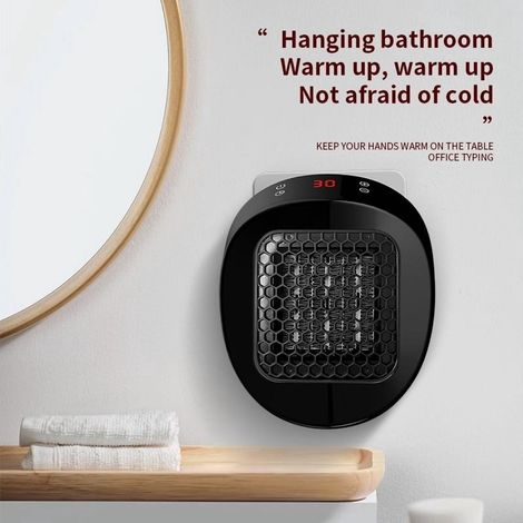Radiateur Céramique - 600 W - Thermostat Réglable - Minuterie - Affichage LED - Orientation 360° - Télécommande Sans Fil - Pour Intérieur (1/5)