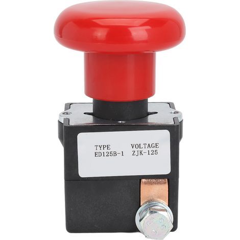aqxreight Interrupteur de Bouton-poussoir d'urgence DC80V Remplacement de l'Interrupteur d'arrêt 'urgence Fiable pour la Voiture de Palette de Chariot élévateur Albright Electric 250A (125A). (1/5)