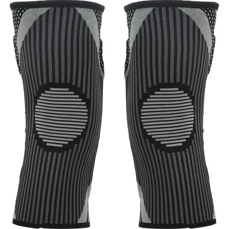 Paire de genouillères de sport en silicone antidérapante à ressort, tricot noir, soutien pour course et basketball, taille XL (1/5)