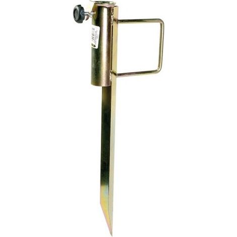 Pied de parasol métal pour tube d.23 à 38mm – Hauteur 47cm – Pour terrains accidentés – Fixation stable et durable – (1/2)