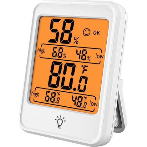 Générique Thermomètre de température de l'air,Thermomètre Hygromètre Chambre Moniteur de température et d'humidité pour Chambre de bébé, Salon, sous-Sol, Serre, Bureau, Caves à cigares (1/5)